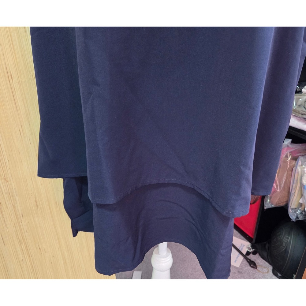 DG2 Size 1X Sleeveless Tunic Top Flowy Layered Casual Comfy Everyday Navy - Picture 5 of 8